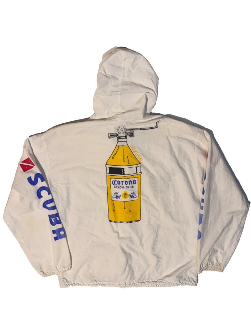 Vintage 90s Corona Beach Club Scuba Diving Cozumel Mexico Windbreaker Jacket L
